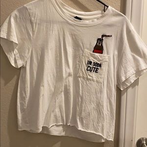 White ‘Ur Soda Cute’ Short Sleeve Crop Top